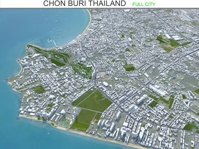 Chon Buri Thailand 120km Low-poly 3D model