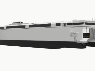 Eco-Friendly High-Speed Ferry Catamaran White Simplified 3D model