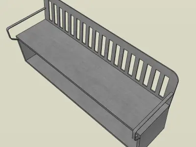 Metal bench Free low-poly 3D model