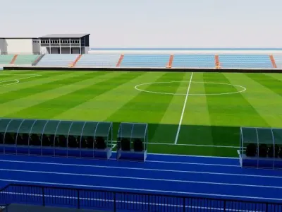 Stade Josy Barthel - Luxembourg 3D model