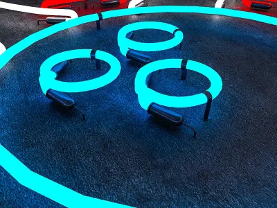 Neon Bowling Sign Low-poly 3D model