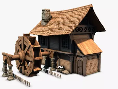 Cottage 12 Low-poly 3D model