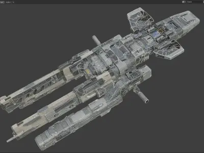 scifi-model545 spaceship 3D model