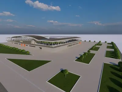 Football Stadium-American football 3D model