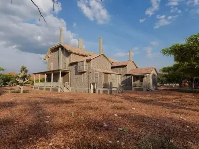 Vilage in forest-old house 3D model