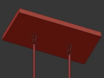 Moorgate 5 rectangular pendant light with clear glass shades 3D model