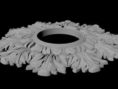 rosette ornate wreath 3D model