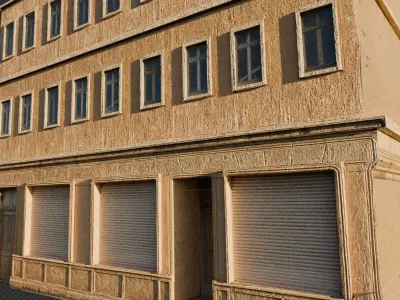 Ultra realistic building apartment shop Low-poly 3D model