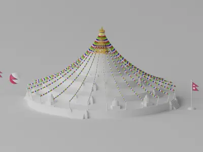 Boudhanath Stupa Kathmandu Nepal 3D model