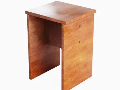 Wooden Stool 05 Low-poly 3D model