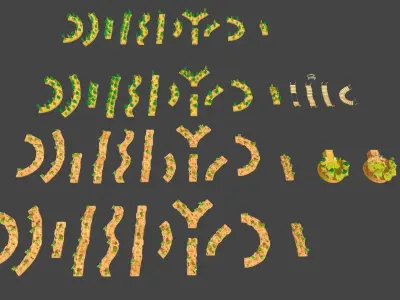 Offroad Toon Stunt Tracks Low-poly 3D model