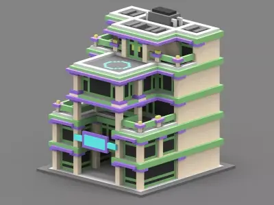 House Voxel - 11 Low-poly 3D model