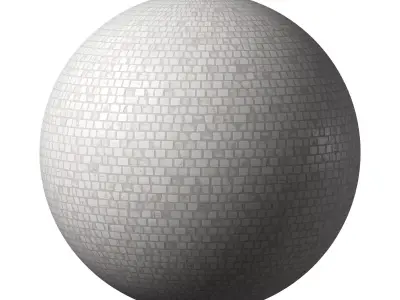 Floor Mosaic Ceramics White Patina 02 Texture