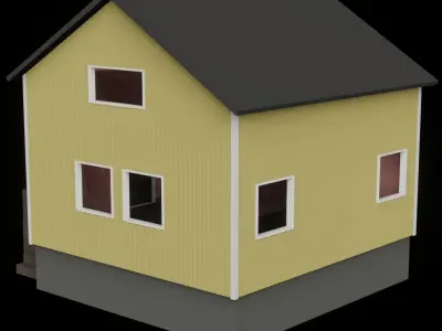 Frontsmans House - Rintamamiestalo Low-poly 3D model