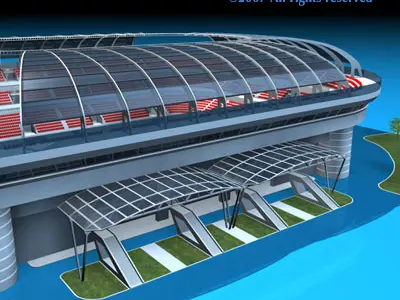 Soccer stadium 3D model