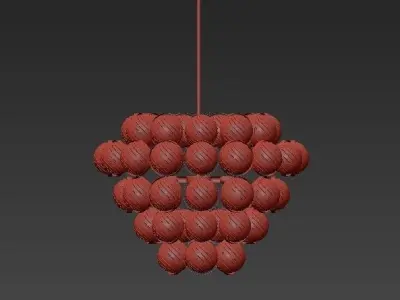Sphaira Glass Metal Chandelier 3D model