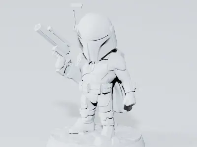 Boba Fett Star wars chibi ready to print  3D print model