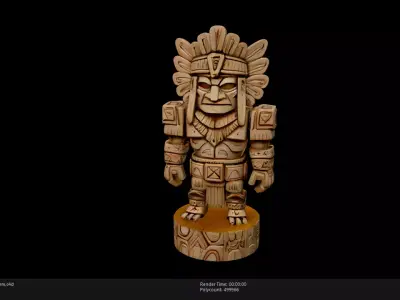 High Poly Stylized Totem 3D model