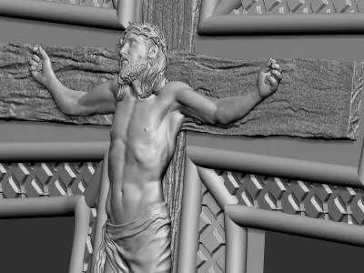 Jesus Cross 04 3D print model