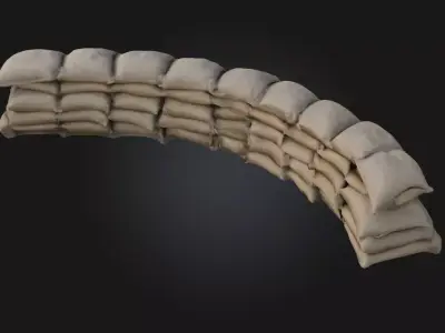 Sandbag Fortification Defensive Barrier Mode 3D model