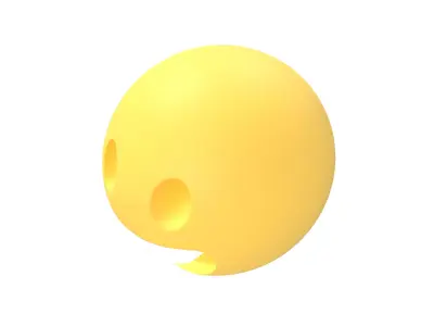 Twitter Grinning Face v1 001 Low-poly 3D model