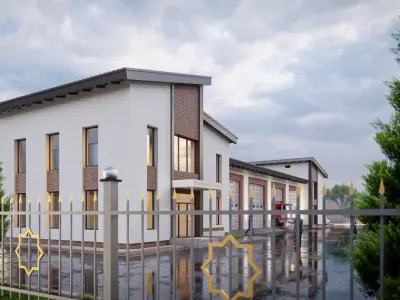 fire station Low-poly 3D model