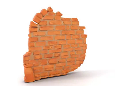 Rustic Brick Wall model pack Low-poly 3D model 3