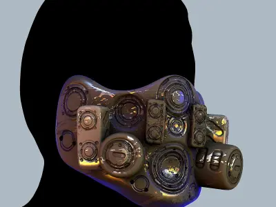 Gas mask helmet 3d model scifi Low-poly Low-poly 3D model Low-poly 3D model 77