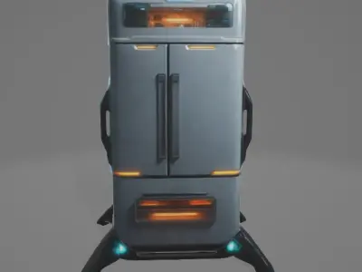 Sci-Fi Fridge 3D Model  Futuristic Refrigerator Design for Games 3D model