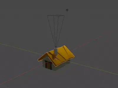 LowPoly House with balloon Low-poly 3D model