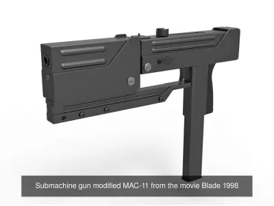 Submachine modified guns from the movie Blade and Blad 2 3D Model Pack