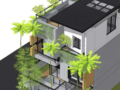 3D Model house Modern Minimalist Tropic Split Lv 3D model