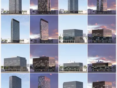 Archmodels vol 271 for c4d - collection of skyscrapers 3D model