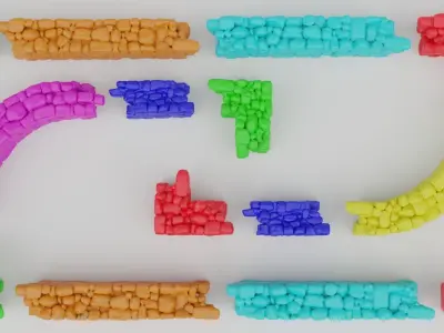 Country Style Walls Low-poly 3D model