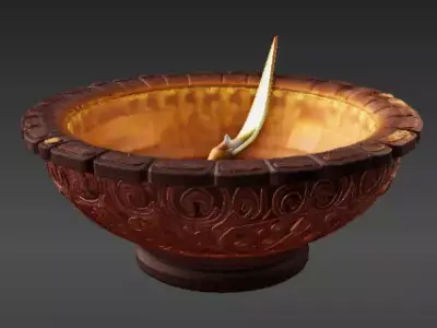 Traditional Diwali Diya Lamp 3D Model And Print Indian Oil Lamp 3D model
