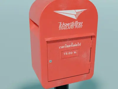 Postal box Thailand Low-poly 3D model