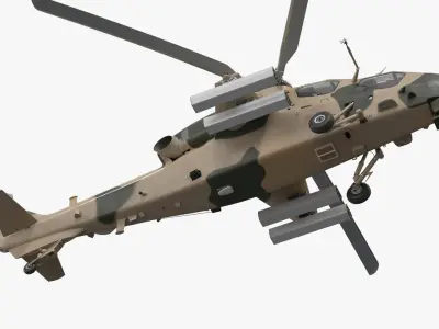  Combat Helicopter with 70mm Rocket Pods Camouflage 