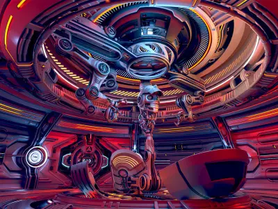 Robot Construction Equipment Lab - Rigged 3D model