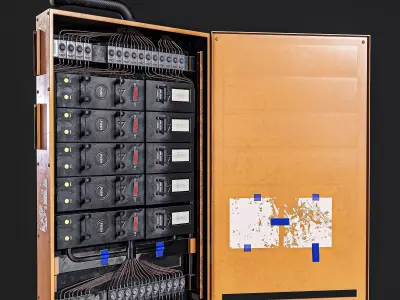 Electric Fuse Box   3 Types Low-poly 3D model