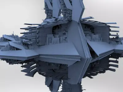 Sci-Fi Egyptian Floating Monolith temple  3D model