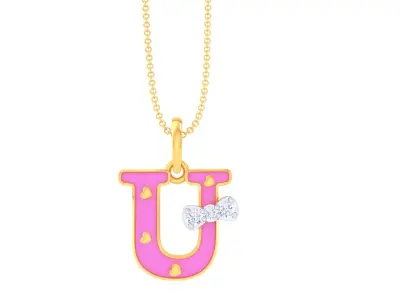 Kids Alphabet U Pendants 3dm STL OBJ FBX Renders Details 3D print model
