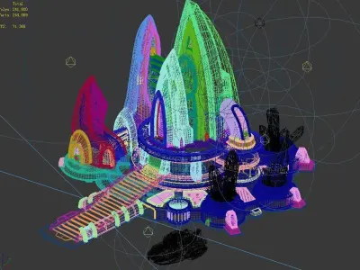 Future World - Crystal Energy - Architecture 3D model