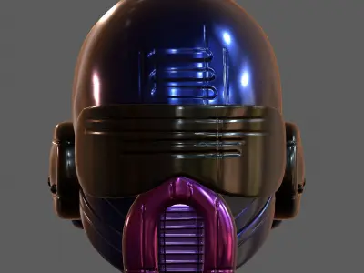 Gas mask helmet 3d model scifi Low-poly  Low-poly 3D model 409
