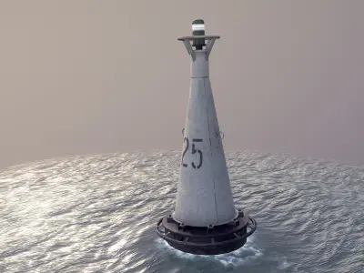 Buoy River RB-6-01 Left Side Mark Low-poly 3D model
