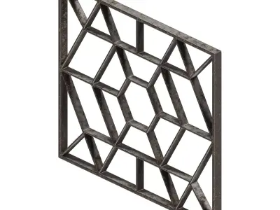 Rusty Window Grill 3D model