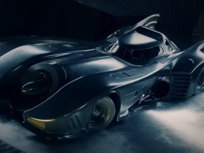 1989 Batmobile Low-poly 3D model