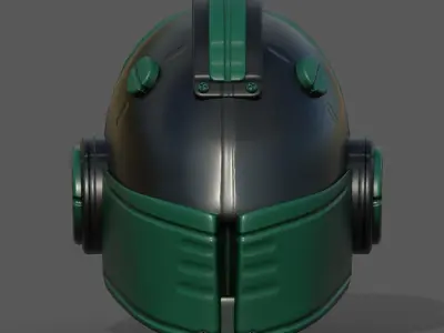 Helmet scifi military combat 3d model  Low-poly 3D model 2