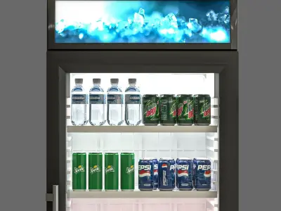 Fridge with Drinks 3D model