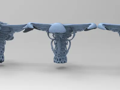 Alien Spine vertebrae stone 2 versions  3D model