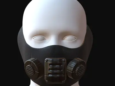 Gas mask helmet 3d model scifi Low-poly  Low-poly 3D model